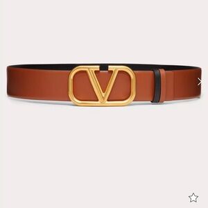 Valentino Garavani REVERSIBLE VLOGO SIGNATURE BELT IN GLOSSY CALFSKIN 40 MM